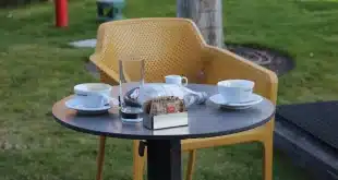 Voyageurs anonymes regardant une carte et des billets sur une table en terrasse