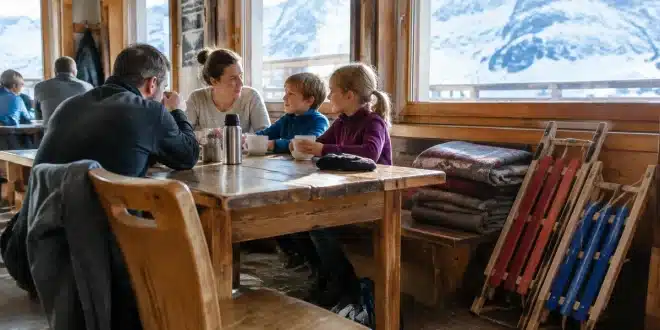 Gîte refuge familial en Haute-Savoie: nuit confortable et descente en luge